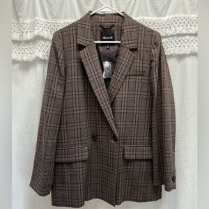 Madewell Caldwell Double-Breasted Blazer in Hedden Plaid